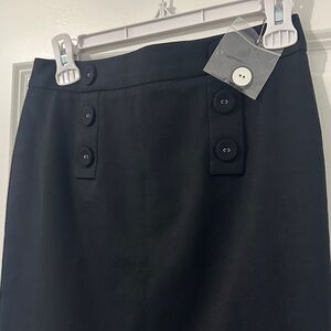 Talbots Black Button-Accent Pencil Skirt
